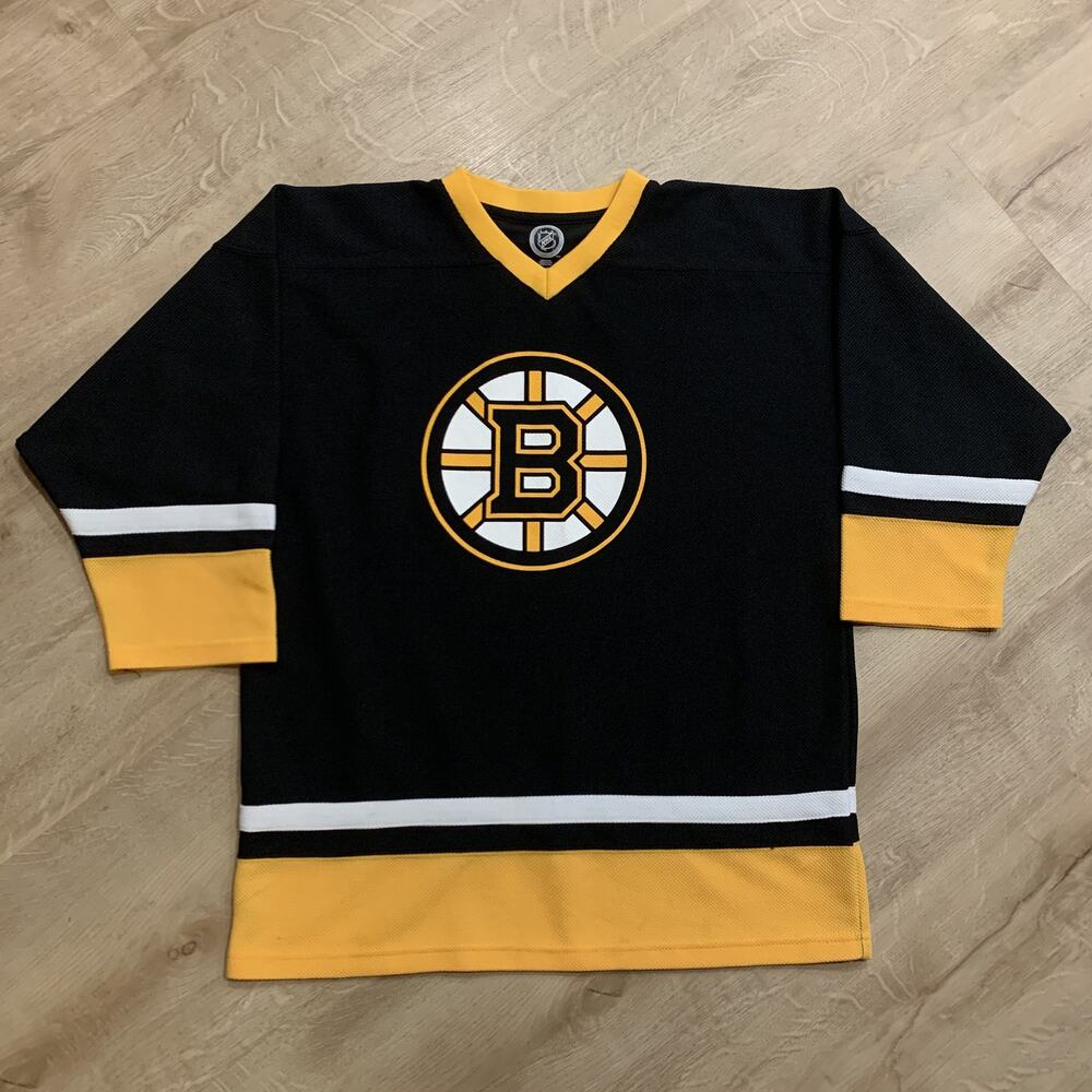 NHL Boston Bruins Black Home Hockey Jersey Youth Boys XL 16/18 Blank Back Kids